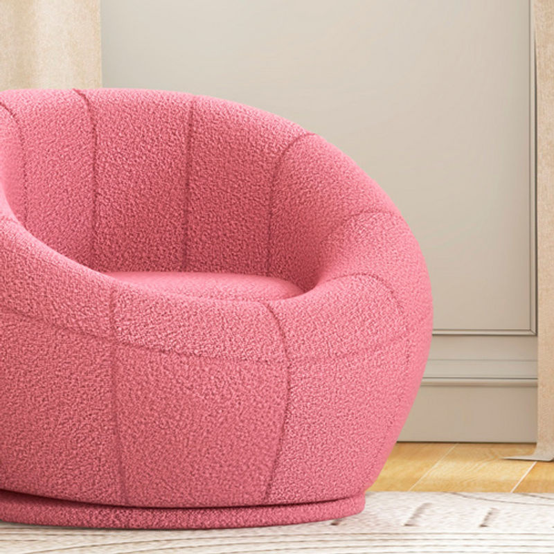 HOMCOM Drehbarer Loungesessel aus Plüsch in Rosa mit Armlehnen, B/T/H: 60 x 56 x 48 cm - Bild 4