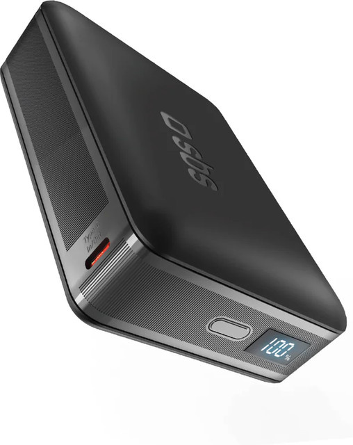 SBS Powerbank mit LCD-Display 10.000 mAh 30 W Schwarz mit USB-C und USB-A Anschlüssen - Bild 1