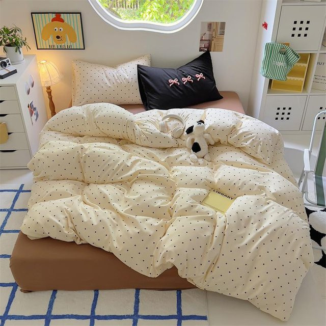 Bin Chi Textiles Bettwäsche-Set mit Streifen-Design in Weiß, 3-teilig aus Mikrofaser - Bild 1