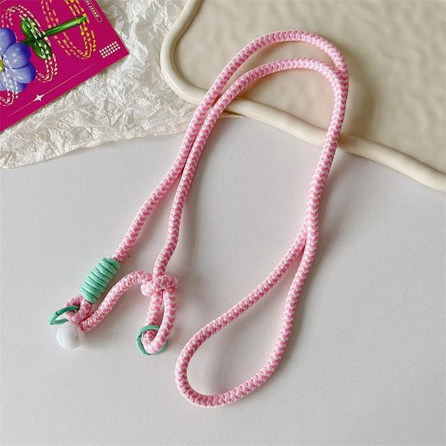 Verstellbare Lanyard-Umhängetasche für Damen mit geflochtenem Seil und Ersatz-Patch für Phone Case CSWO02 in Pink, Purple, Blue, Black oder White - Bild 1