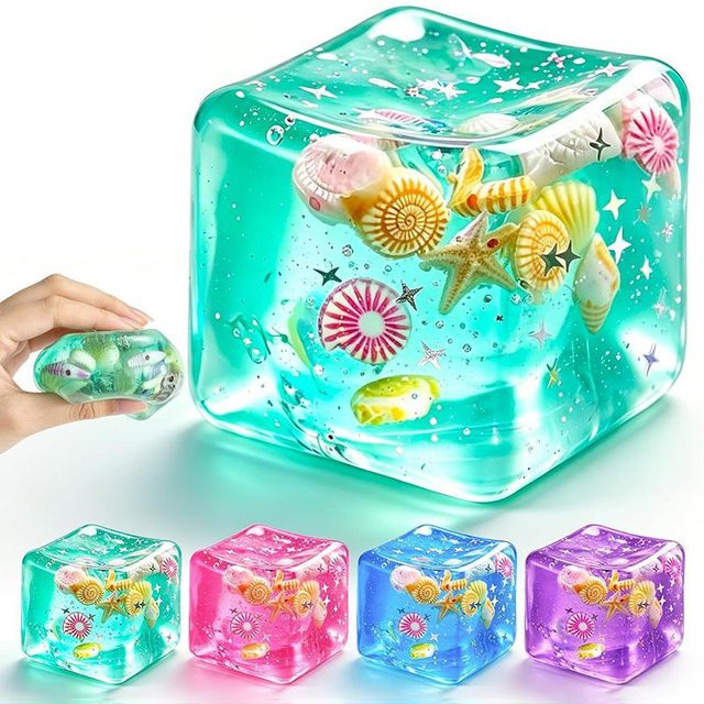 Eiswürfel Squishy Ball, Meeresmuschel, Sensorisches Stressabbau Spielzeug, grün - Bild 1