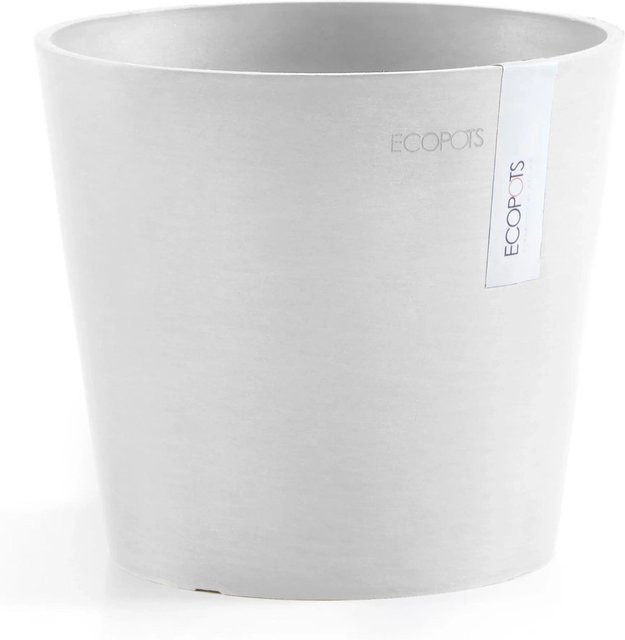 Ecopots Pflanztopf Amsterdam Mini Weiß im skandinavischen Design, Höhe: 17 cm, Breite: 14,9 cm - Bild 1