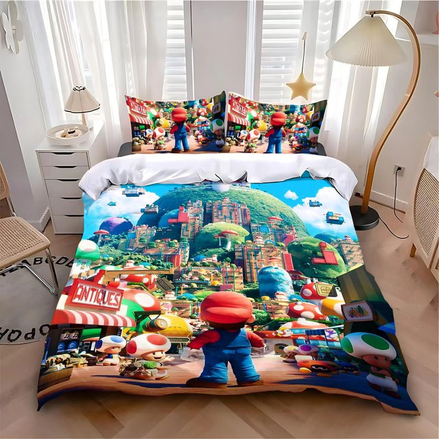 Bettwäsche Set Mario mit Bettbezug und Kissenbezug, Mehrfarbig, B/H: 264 x 228 cm - Bild 1