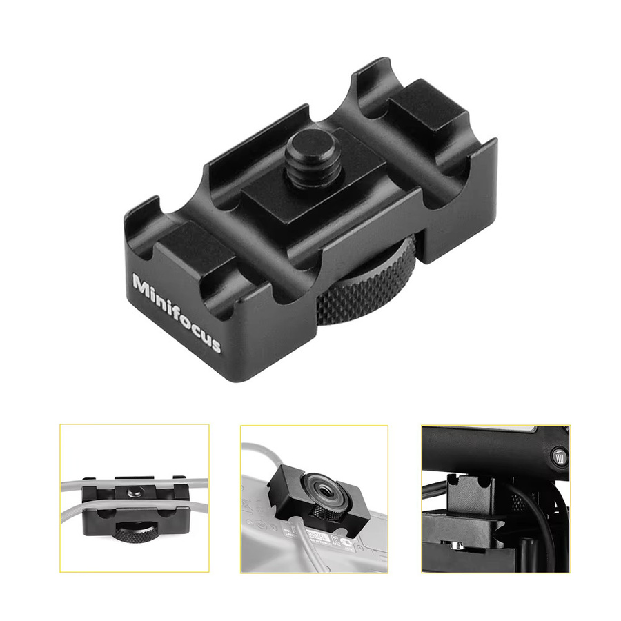 MINIFOCUS Mini-Tether DSLR-Kamera USB-C Kabelverriegelung Clip mit Schnellwechselplatte in Schwarz - Bild 5
