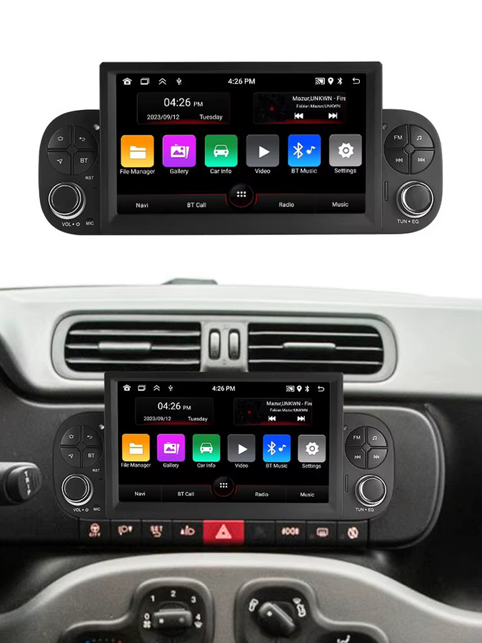 NAVIFANS Android 13 Autoradio für Fiat Panda 2013-2020 mit GPS, WiFi, Multimedia und CarPlay in Schwarz - Bild 6