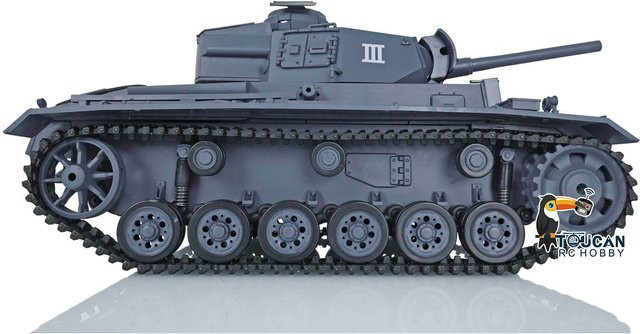 HENG LONG Panzer III L, ferngesteuertes Panzermodell, 1:16 Maßstab, mit Maschinengewehr-Sound - Bild 1