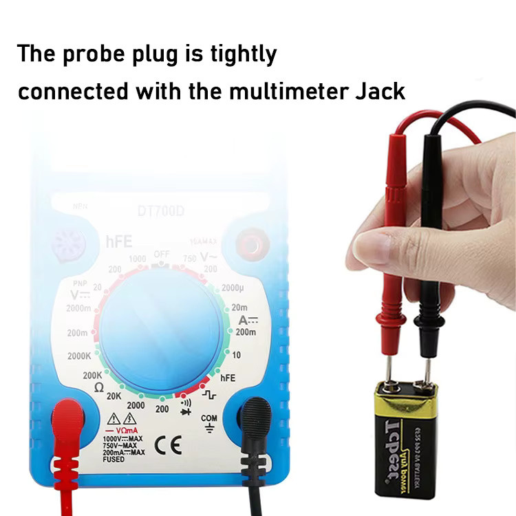 Multimeter Test Sonden Set mit Bananen Anschlüssen für IC Komponententests, 1 Paar, Rot, 1000V 10A - Bild 3