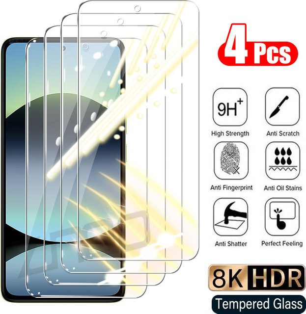 4er-Pack Gehärtetes Schutzglas für Xiaomi Redmi Note 14 13 12 11s 10 Pro sowie Redmi 10C 12C 13C 14C A3 A2 A4 in Transparent - Bild 1