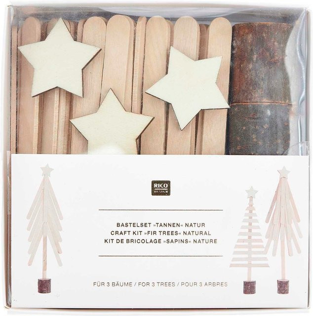 Rico Design Bastelset Tanne aus Holz in Natur für weihnachtliche Tischdekoration - Bild 1