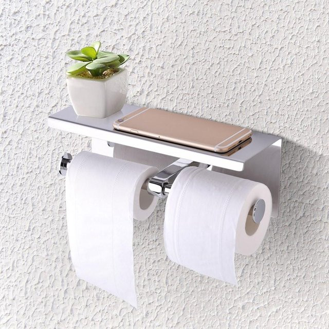 Wandmontierter Doppelrollen-Toilettenpapierhalter aus SUS 304 Edelstahl - Bild 1