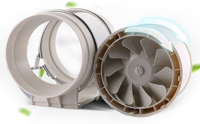 Bymaocar Rohrventilator HF-150P Inline-Kanalventilator in Weiß für Badezimmer, Küche und Gewächshaus - Bild 1