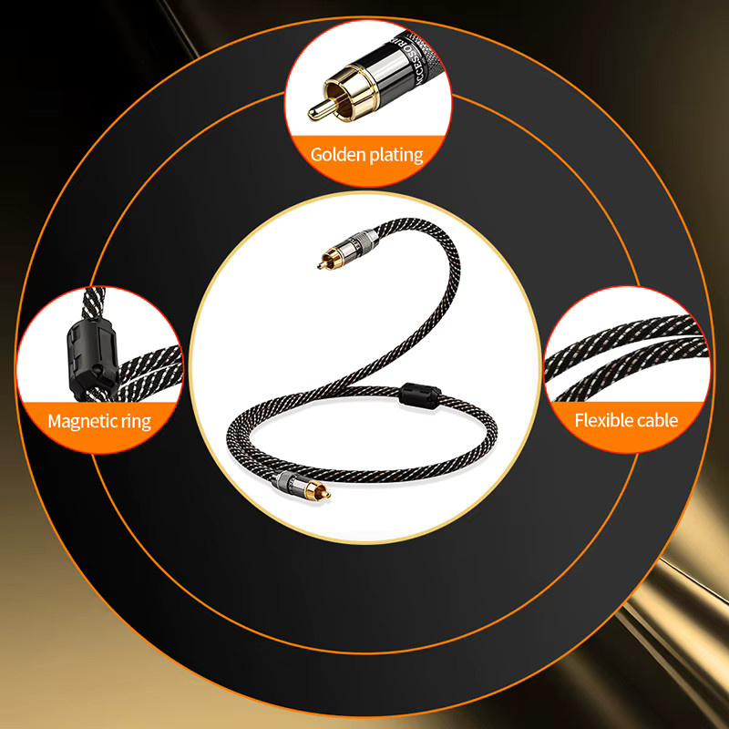 YYTCG HiFi RCA Koaxial-Audiokabel Schwarz für SPDIF Digitalverbindung mit DVD-Projektor, TV und Verstärker - Bild 3