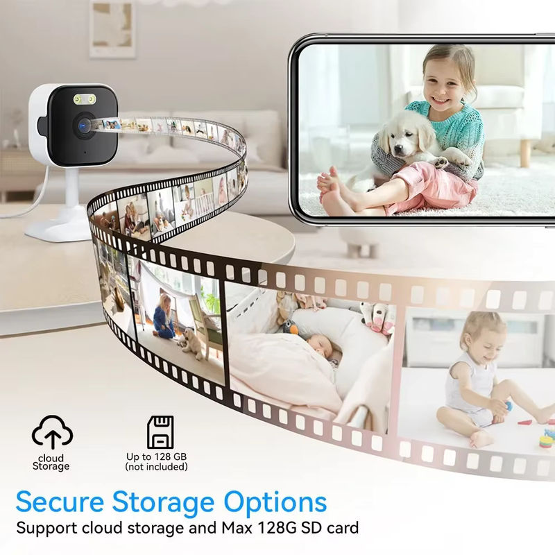 O-KAM Mini 5MP WLAN IP-Kamera für Innenräume mit KI-Menschenerkennung und Farbnachtsicht in Weiß - Bild 4