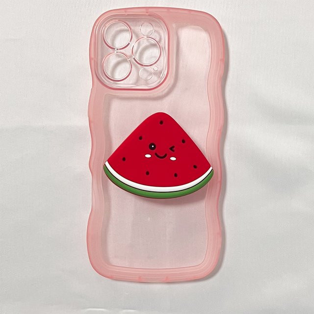 Cartoon Wassermelone Handyhalter Grip Tok aus Silikon für iPhone 17 Pro Max und iPhone 16 Pro Max, Mehrfarbig - Bild 1