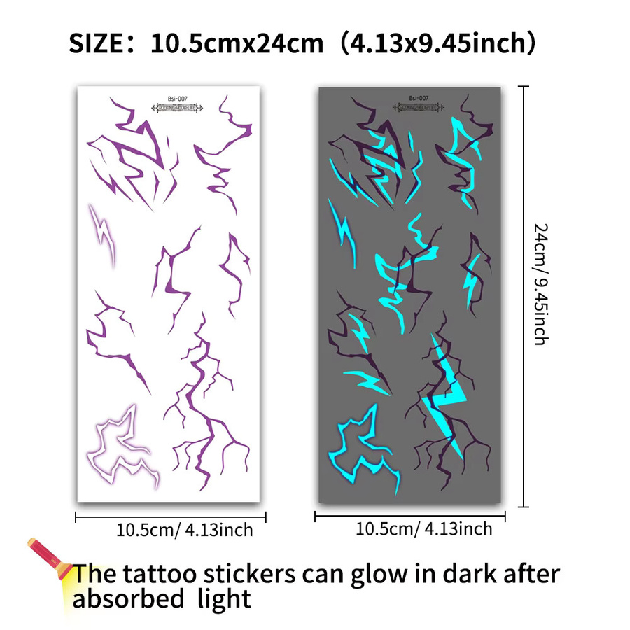 ROCOOART Temporäre Tattoos, 2 Stück, Blau-Violett, Damen - Bild 3