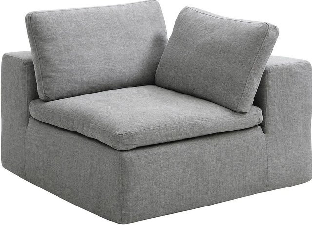 Vente-unique Sessel Cortoline mit gerader Rückenlehne in Grau - Bild 1