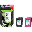 HP 301 Original Tintenpatronen Kombi-Pack N9J72AE Schwarz und Farbe (Cyan, Magenta, Gelb) - Bild 2