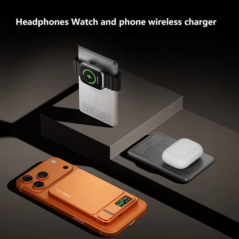 Lenovo 3-in-1 Slim Powerbank 10000mAh in Grau mit 20W Schnellladen und magnetischem kabellosem Laden für iPhone und iWatch - Bild 4