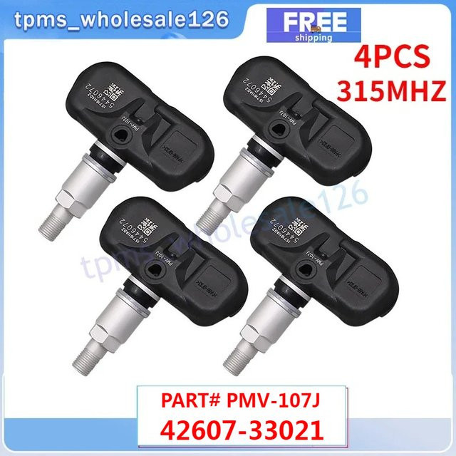 GANGLE TPMS Autoreifen Drucksensor Set PMV-107J 42607-33021 315MHz in Schwarz für Toyota Camry Highlander Land Cruiser Rav-4 und Lexus GS350 LX470 - Bild 1