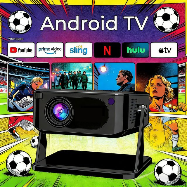 Xnano Mini-Projektor HA109 in Weiß mit Android 11, WiFi 6, Bluetooth 5.0 und 300 ANSI Lumen für Heimkino-Erlebnisse in Full HD und 4K Unterstützung - Bild 1
