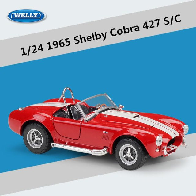Welli 1965 Shelby Cobra 427 S/C, Sportwagen Modell, 1:24, Metall, Rot, ab 18 Jahre - Bild 1
