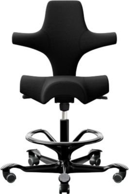 HÅG Capisco 8106 Ergonomischer Bürostuhl in Schwarz mit Fußring und Rollen - Bild 1