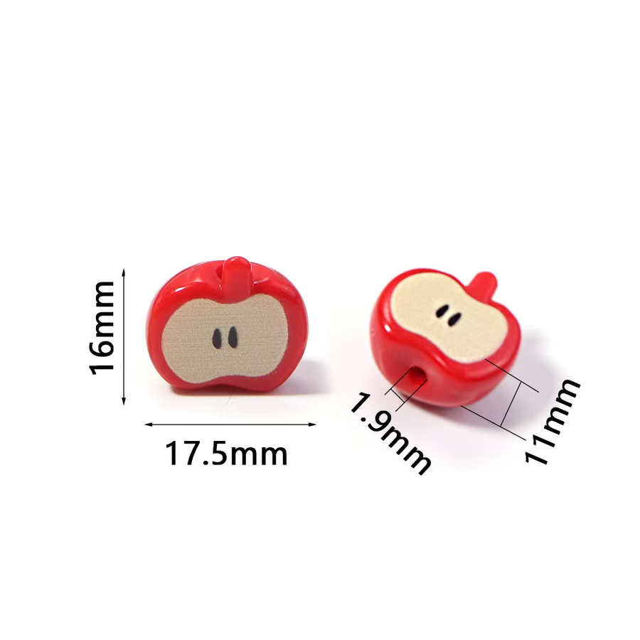 lingsai Acrylperlen Apfelform, 16x17,5mm, Red, Unisex - Bild 2