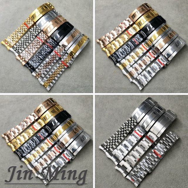 LUJIE Uhrenarmband Edelstahl, Bicolor, 20 mm, Faltschließe - Bild 1