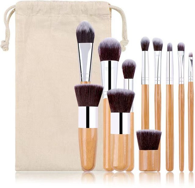 HDSAL Make-up-Pinsel-Set 11-in-1, Bambusgriff, Unisex - Bild 1