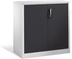 C+P Akten-Sideboard Acurado mit Drehtüren, 2 Ordnerhöhen, Front Schwarzgrau, Korpus Lichtgrau, H: 100 cm, B: 93 cm, T: 50 cm - Bild 1