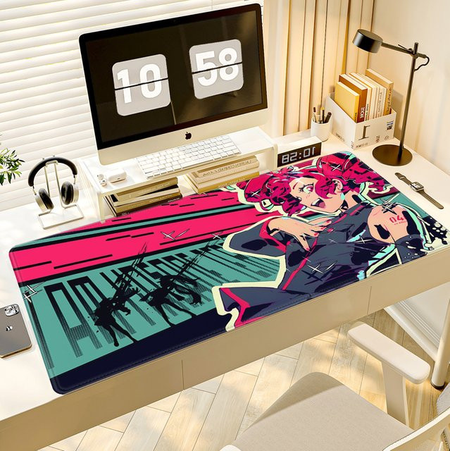HYBXAXC Anime Kasane Teto Mauspad Multicolor, rutschfeste Schreibtischmatte für E-Sport und Gaming, B/T: 90 x 40 cm, Höhe: 0,3 cm - Bild 1