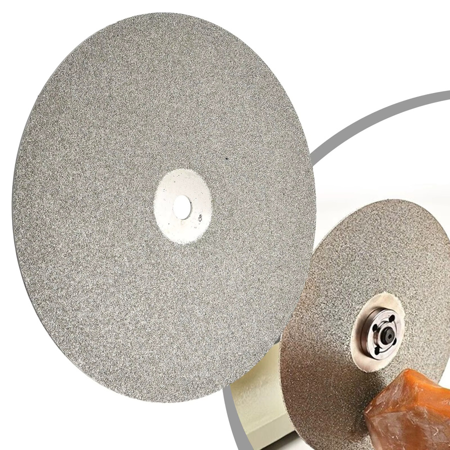 Vibratite Schmirgelbeschichtete Läppscheibe Grau, Durchmesser: 200 mm, Lochmaß: 1/2 Zoll, Körnung 60–3000, flache runde Schleifscheibe für Edelsteine, Schmuck und Felsen - Bild 2