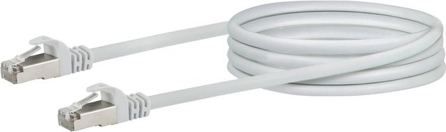 Schwaiger CAT 6 Netzwerkkabel SF/UTP mit RJ45 Stecker, Ethernet/LAN Kabel, Weiß, 1 m - Bild 1