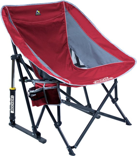 GCI Campingstuhl mit Schaukelfunktion in Rot aus Stahl und Polyester - Bild 1