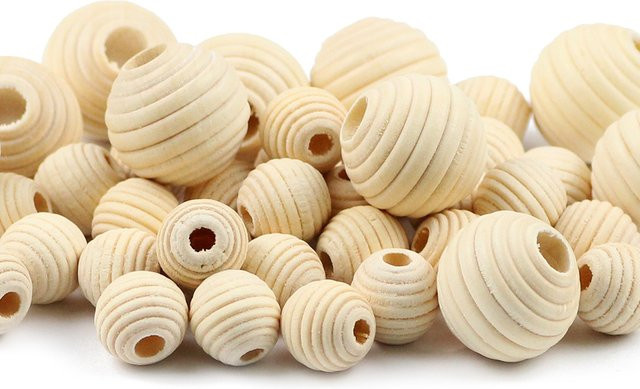 JHNBY Spacer Perlen, Holz, Rund, Naturfarbe, Unisex - Bild 1