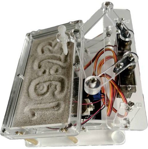 Joy-it Sanduhr-Bausatz aus transparentem Acryl mit Servomotoren und Vibrationsmotoren - Bild 1