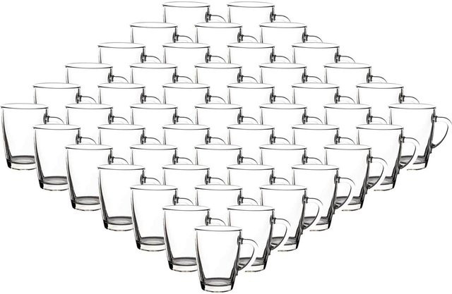 Van Well Nordic Kaffeebecher und Teebecher aus Glas, transparent, 48er Set, 300 ml pro Becher - Bild 1