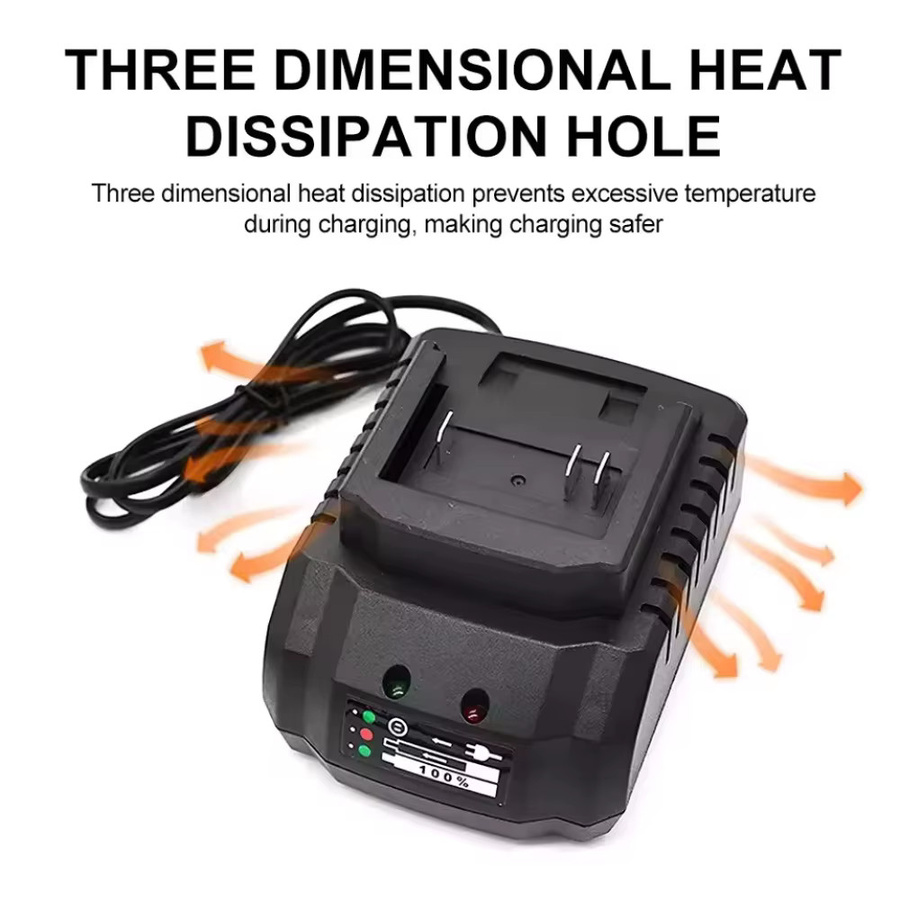Batterieladegerät für Makita 18V und 21V Li-Ion Akkus, kompatibel mit BL1415, BL1420, BL1815, BL1830, BL1840, BL1860, Farbe: Schwarz - Bild 2