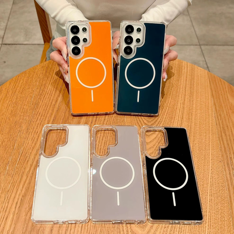 MagSafe Magnetische Schutzhülle aus Acryl und hartem PC für Samsung Galaxy S25 und Galaxy S24 Ultra Plus in Transparent oder Blau - Bild 5