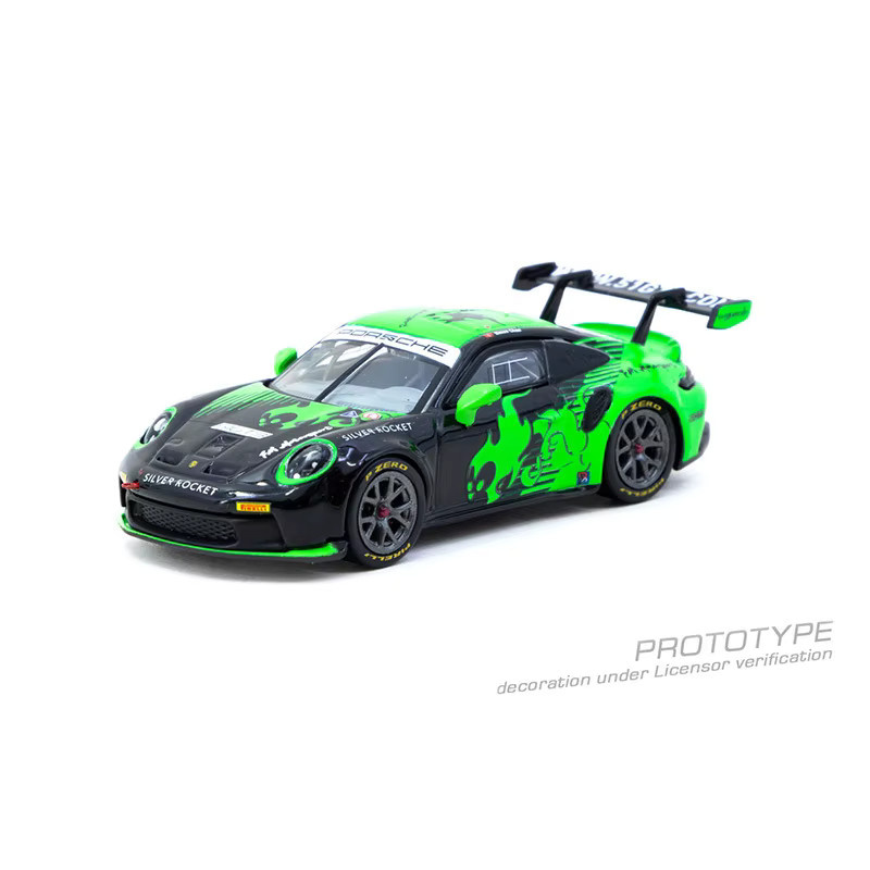 Tarmac Works Porsche 911 GT3 Cup 992 Fire Monkey Motorsport, Druckguss-Automodell, 1:64 - Bild 5