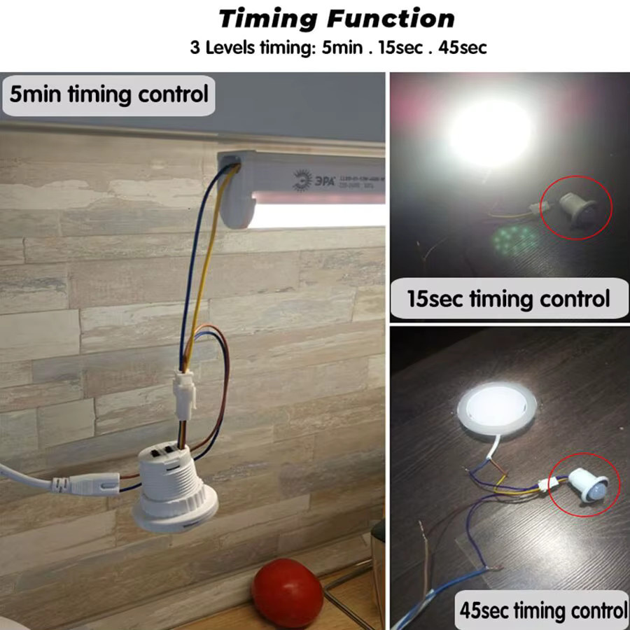 Automatischer Bewegungsmelder-Lichtschalter mit PIR-Anwesenheitssensor in Weiß - Bild 2