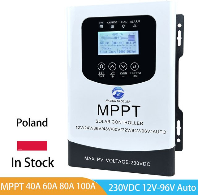 HXCONTROLLER 80A MPPT Solarladeregler 7680W für PV-Solaranlagen, Regler für 12-96V Batterien, Farbe: Weiß - Bild 1