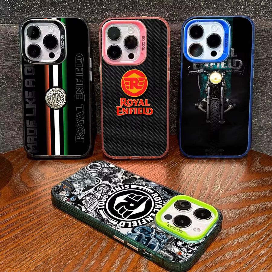 R-ROYALS E-ENFIELDS Schutzhülle für iPhone 17 Pro Max 17 Air 16 Pro 15 14 13 12 11 mit farbigem mattem Finish - Bild 3