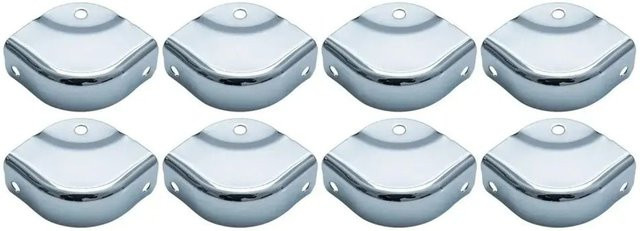 HMF 14960-09 Runder Eckenschutz aus Metall für Koffer, 8 Stück, Silber Verzinkt, B/T/H: 32 x 32 x 14 mm - Bild 1