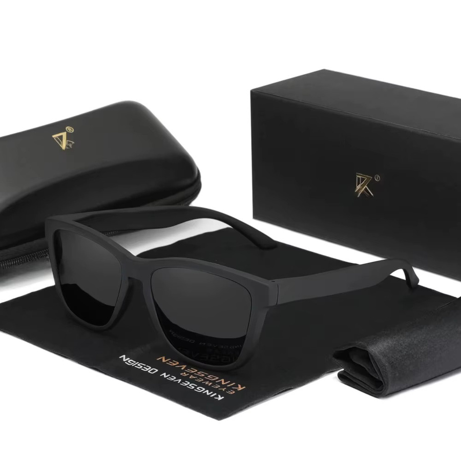 Kings even Sonnenbrille, polarisiert, Vollrand, TR90, Unisex, black - Bild 2