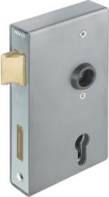 AMF Schlosskasten 140UNIG DIN L/R in Silber, B/H/T: 94 x 172 x 30 mm, Dornmaß 60 mm, Entfernung 72 mm - Bild 1