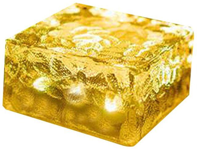 TOMTOP JMS Solarbetriebene Eisziegel-Lichter für den Außenbereich mit 4 LED-Lichtern in Warmweiß für Garten und Terrasse - Bild 1