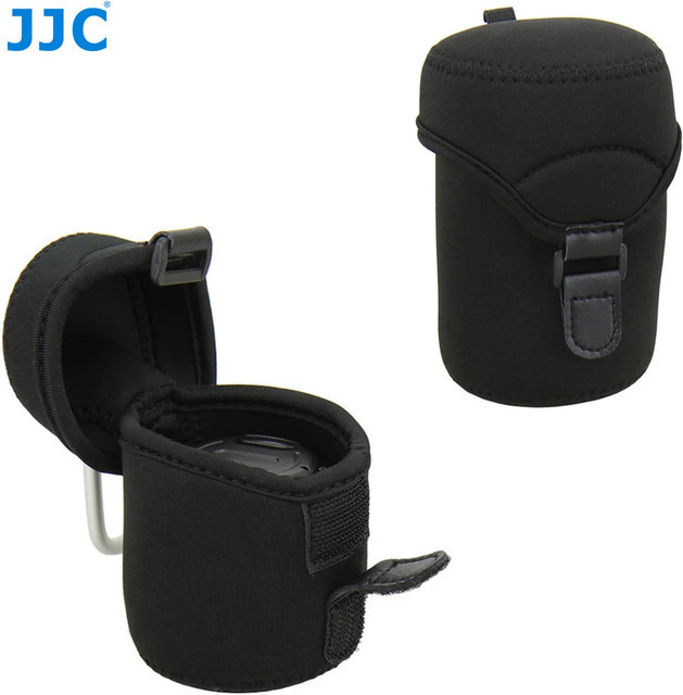 JJC Neopren Kameraobjektiv-Tasche in Schwarz für Canon EF-M 15-45 mm F3.5-6.3 IS STM und EF-M 28 mm F3.5 IS STM - Bild 1