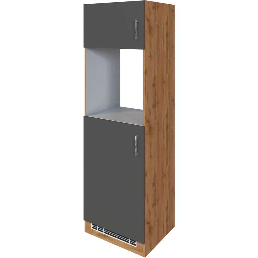Held Möbel Küchen-Ofen-Kühlschrank Sorrento in Anthrazit und Wotan Eiche, B/T/H: 60 x 60 x 200 cm - Bild 2