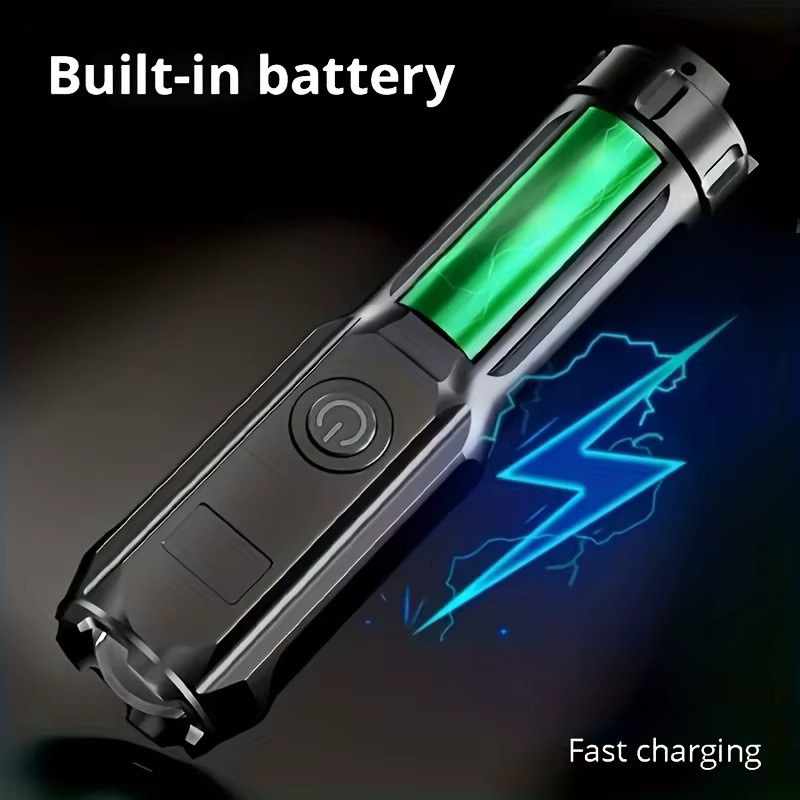 ESMARTER Tragbare UV-Taschenlampe mit 395nm UV-Licht, zoombare ABS-Taschenlampe in Schwarz für Camping und zur Erkennung von Flecken - Bild 4